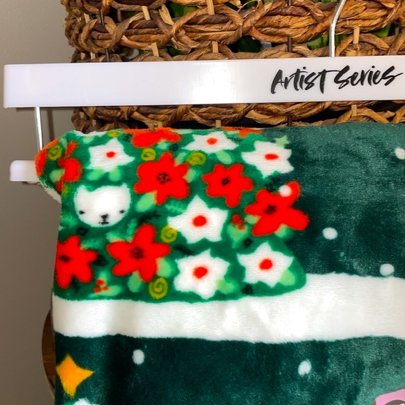 🐱Soft & Cozy Cute Cats 🐱 in Christmas Tree 🌲 Fleece Holiday Blanket! NWT! - Picture 10 of 16